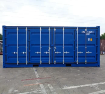 Contenedor marítimo 20 pies lateral abierto azul nuevo